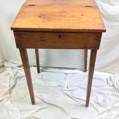 1389 Antique Pine Slant Front Lift Top Desk