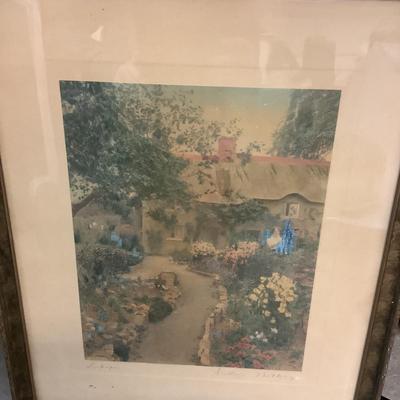 1396 Wallace Nuttings Framed Art "Lark Spur"