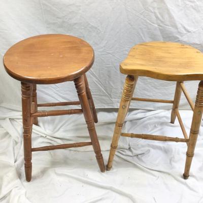 1406 Two Wooden Stools