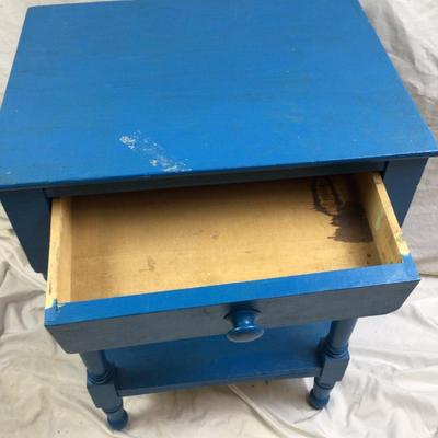 1408 Vintage Blue Painted Single Drawer Stand