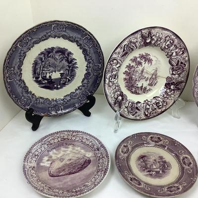 1397 Antique Mulberry Transfer-ware Lot