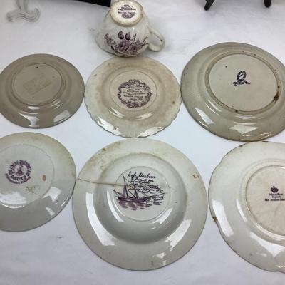 1397 Antique Mulberry Transfer-ware Lot