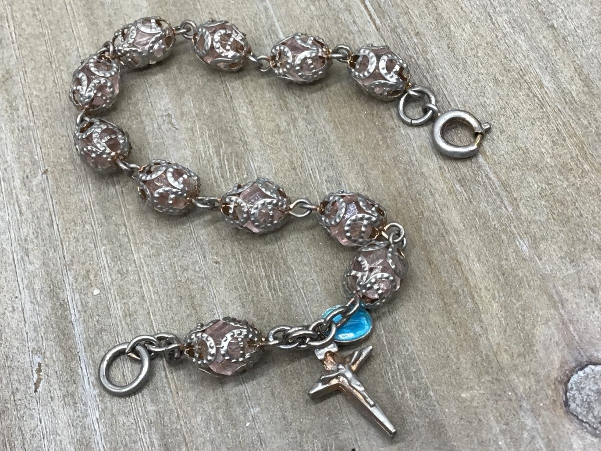 Glass Beaded Religious Bracelet