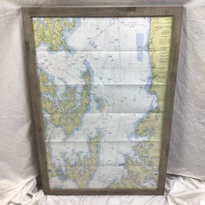 1415 Framed Chesapeake Bay Map