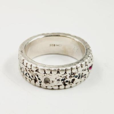 HANDCRAFTED .925 SILVER RING SIZE 6.5