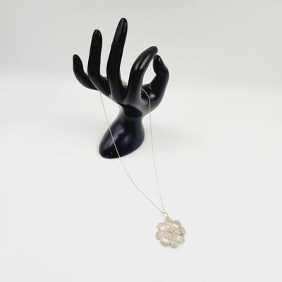 . 925 SILVER FILIGREE WIRED PENDANT NECKLACE