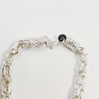 925 SILVER HEAVY BRAIDED BRACELET