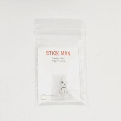STERLING SILVER STICK MAN DOG CHARM
