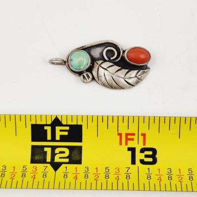NATIVE SILVER & TURQUOISE PENDANT