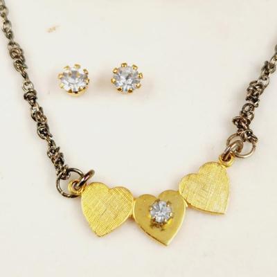 VINTAGE STYLEE BY SMART 14K HGE NECKLACE & EARRING SET