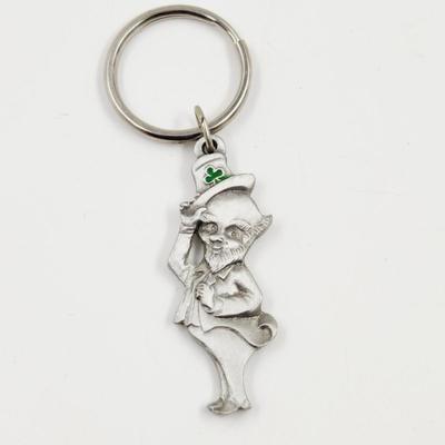 PEWTER LEPRECHAUN KEYCHAIN