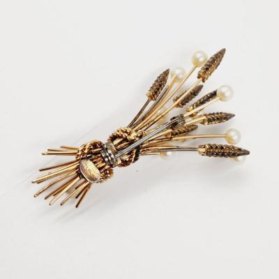 VINTAGE STERLING WHEAT BUNDLE PIN