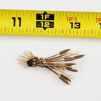 VINTAGE STERLING WHEAT BUNDLE PIN