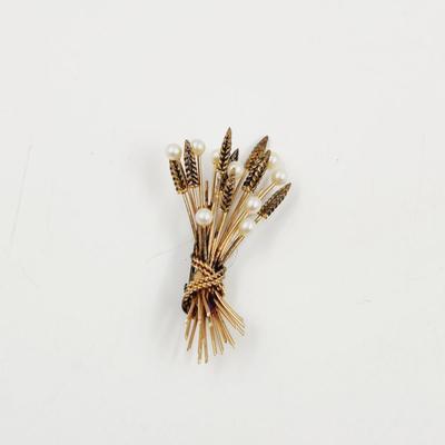 VINTAGE STERLING WHEAT BUNDLE PIN