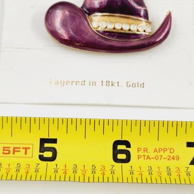 WESTERN MATES 18K LAYERED WESTERN HAT BROOCH