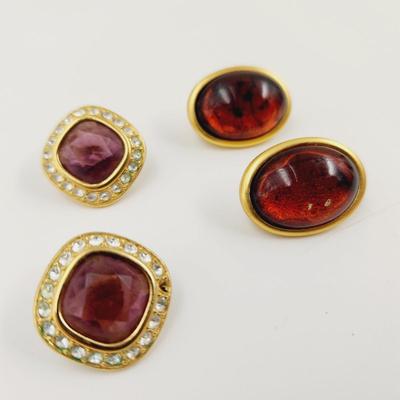MONET & LCI GOLD TONED CLIP ON EARRINGS BUNDLE