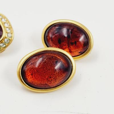 MONET & LCI GOLD TONED CLIP ON EARRINGS BUNDLE