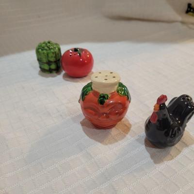 Assorted salt and pepper shakers