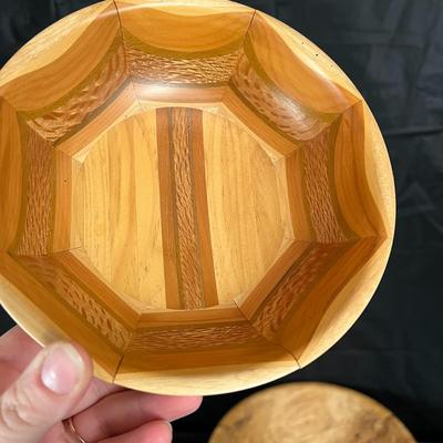 Ken Broadland Spalted Maple Cowichan Valley B.C. Bowl and Hancrafted New Zealand Sovereign Woodware Bowl