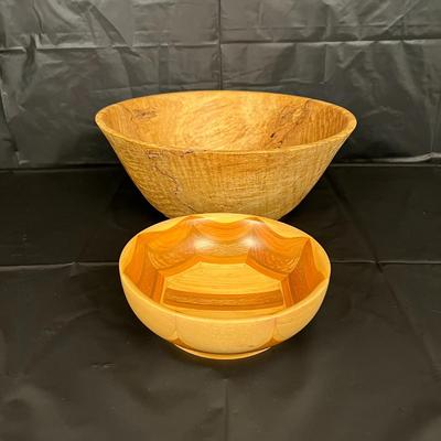Ken Broadland Spalted Maple Cowichan Valley B.C. Bowl and Hancrafted New Zealand Sovereign Woodware Bowl