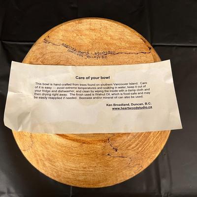 Ken Broadland Spalted Maple Cowichan Valley B.C. Bowl and Hancrafted New Zealand Sovereign Woodware Bowl