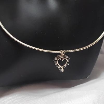 Ross Simons Sapphire And Diamond Heart Gold Vermeil 18" Necklace