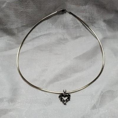 Ross Simons Sapphire And Diamond Heart Gold Vermeil 18" Necklace