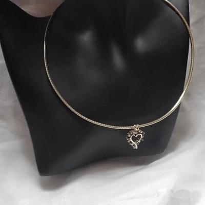 Ross Simons Sapphire And Diamond Heart Gold Vermeil 18" Necklace