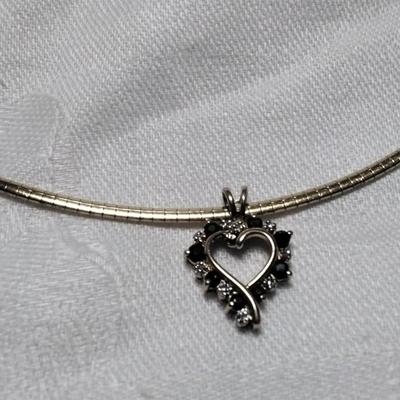 Ross Simons Sapphire And Diamond Heart Gold Vermeil 18" Necklace