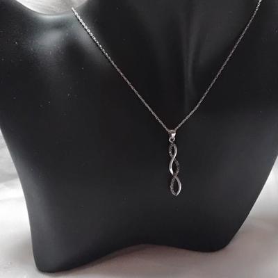 Antique FAS Black Diamond 18" 925 Necklace