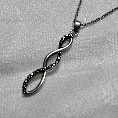Antique FAS Black Diamond 18" 925 Necklace