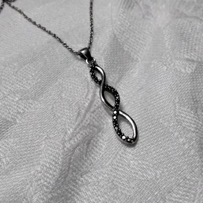 Antique FAS Black Diamond 18" 925 Necklace