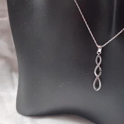 Antique FAS Black Diamond 18" 925 Necklace