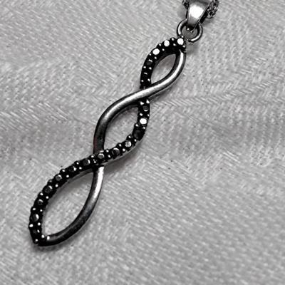 Antique FAS Black Diamond 18" 925 Necklace