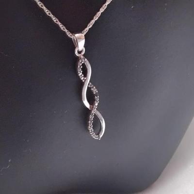 Antique FAS Black Diamond 18" 925 Necklace