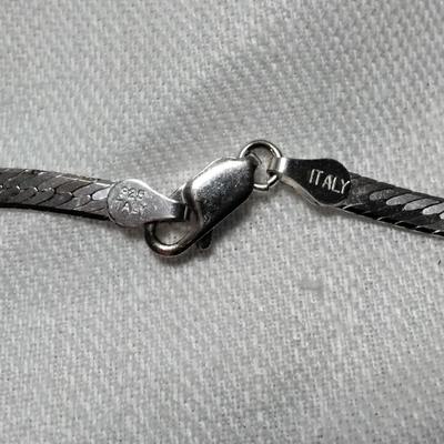 Fleur De Lis Italian Herringbone 925 Necklace