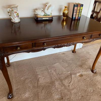 All wood vintage Queen Anne style desk