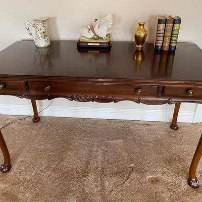 All wood vintage Queen Anne style desk