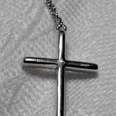 Unique Diamond Slider 925 Cross Necklace (18"-22")