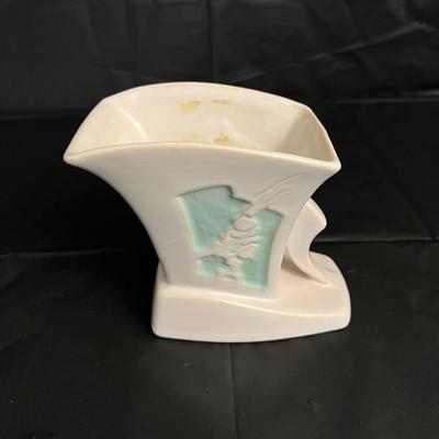Vintage Roseville U.S.A. 756 Light Blue and White Small Planter or Vase