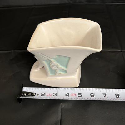 Vintage Roseville U.S.A. 756 Light Blue and White Small Planter or Vase