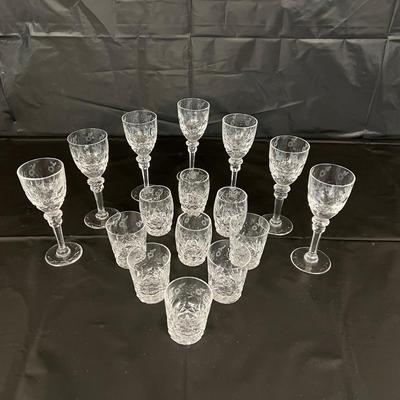 Lot of 16 Rogaska Crystal Shot Glasses and Sherry Glasses