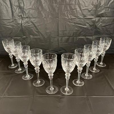 Lot of 10 Rogaska Crystal White Wine Glasses