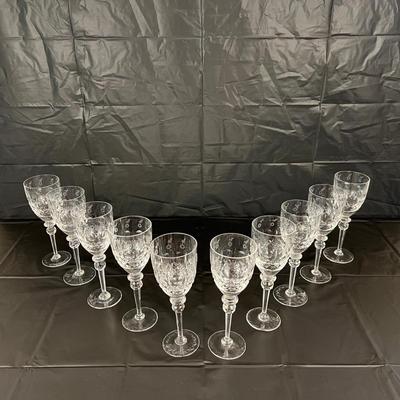 Lot of 10 Rogaska Crystal White Wine Glasses