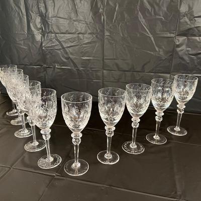 Lot of 10 Rogaska Crystal White Wine Glasses