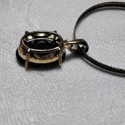 Beautiful Smokey Topaz 16" Gold Vermeil Herringbone Necklace