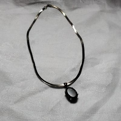 Beautiful Smokey Topaz 16" Gold Vermeil Herringbone Necklace