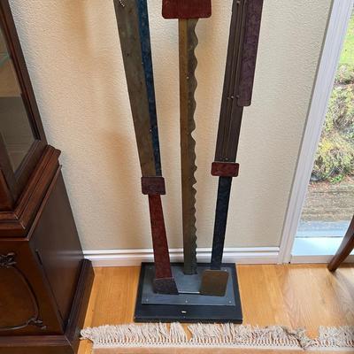 Modern Abstract Art Signed Floor Clock