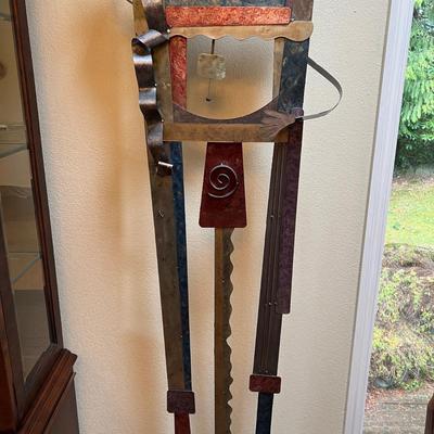 Modern Abstract Art Signed Floor Clock