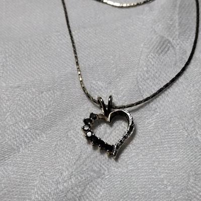 Ross Simons Sapphire And Diamond Heart Gold Vermeil 30" Necklace